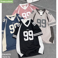 [Custom Name and Number] Malaysian trendy brand 49ERS American style #99 V-neck color-blocked loose 