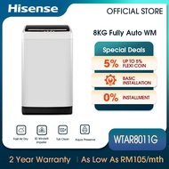 [FREE Installation] Hisense Top Load Washer Washing Machine 立式洗衣机 (8.0kg) Light Grey - WTAR8011G