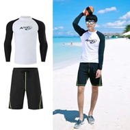 Mohan Korean Couple 2-Piece Diving Suit Years Ins New Split Long Sleeve Swimwear Conservative Sports