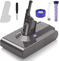 V8 Battery Replacement for Dyson,6000mAh Lithium-ion Battery 21.6V Compatible with SV10 V8 Animal Absolute Motorhead V8 Fluffy Series Cordless Vacuum, 2 Filters Included (Not Fit for V10 SV12)