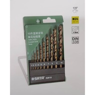 SATA 52810 10PC HSS COBOLT DRILL SET 1-10MM X 1MM