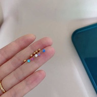 earrings subang earring anting anting perempuan subang emas 916 T Titanium Steel Grab Zirconium Opal