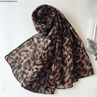 【Ready Stock】Tudung Printed Cotton Shawl Leopard Ladies Scarf Muslim Fashion Hijab Long Wide 180cmX9
