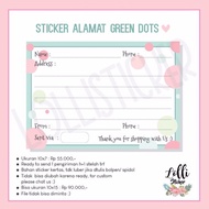 Shipping Sticker green dots address label/