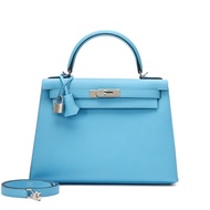 Hermès Celeste Epsom Sellier Kelly 28 Palladium Hardware, 2023