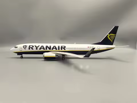1:85 Scale 47cm Model Aircraft Ryanair Ireland B737-800 DieCast Resin Airplane With LED Lights Colle
