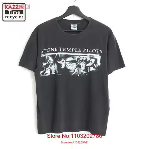 Stone Temple Pilots band 90s Rare design black T shirt classic tee NH15636 vintage Washed streetwear