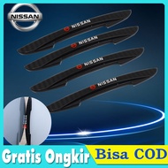 【Dikirim dlm 24jam】4pcs/set Hitam NISSAN logo door guard pelindung pintu mobil bahan karet car door 