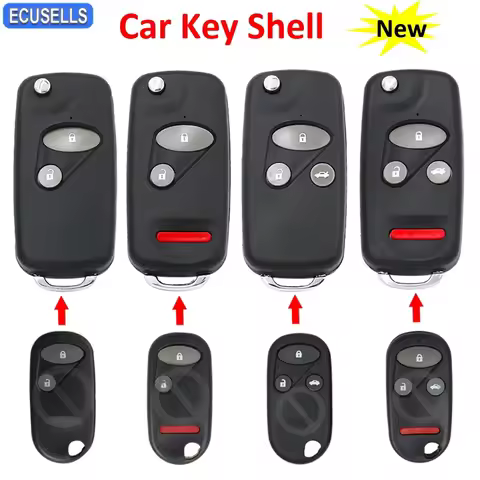 Ecusells 2/3/4B Remote Key Shell Case Housing for Honda Accord Civic HRV CR-V Element S2000 Odyssey 