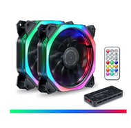 全城熱賣 - 電腦機箱風扇 發光機箱風扇(魔方RGB/2風扇配套)