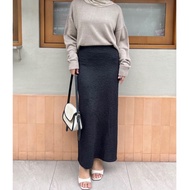 Fwdaily - Allysa Skirt (Straigh Skirt - Maxi Skirt - Premium Women's Plain Skirt)