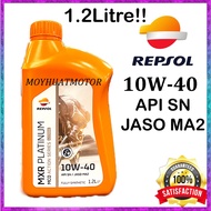 [1.2L] 100% ORIGINAL REPSOL FULLY SYNTHETIC 10W40 MXR PLUS / SN JASO MA2 HONDA REPSOL ENGINE OIL MIN