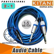 Kabel Audio Jack Mini Stereo 3.5mm to 2 Akai Mono 2-1 Cable Spiltter