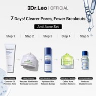 Dr.Leo Anti Acne 5pcs Set Salicylic Acid Face Toner+Acne Essence +Salicylic Acid Facial Cleanser+Whi