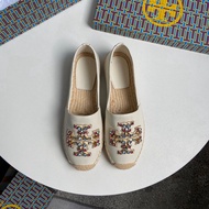 Wu Ying Tory Burch 2020 Summer New Diamond Logo Lettered Fisherman's Flat Shoes