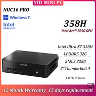 NUC16 PRO MINI PC Intel Ultra X7 358H LPDDR5 32G 2*M.2 2280 2.5G LAN WIFI7 BT6 2*Thunerbolt Gaming P