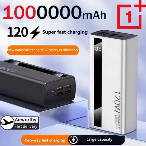 Oneplus 1000000mAh Large Capacity Power Bank Digital Display 120W Fast Charging Outdoor Power Supply