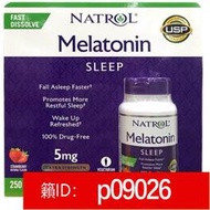 【加瀨免運】國內美國natrol melatonin褪黑素片5mg松果體草莓味250粒
