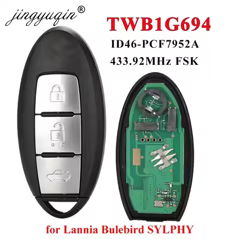 jingyuqin TWB1G694 3BTN 433MHz ID46 Proximity Keyless Smart Remote Key Fob for Nissan Lannia Sentra 