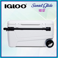 Igloo Sunset Glide 110Qt (104 Litre) Cooler Box with Roller MaxCold  for Camping Picnic Sport