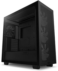 NZXT H7 Flow RGB CM-H71FB-R1 - Compact ATX Mid-Tower PC Gaming Case – High Airflow Perforated Front Panel – Tempered Glass Side Panel – 3 x F140 RGB Core Fans Included – 360mm Radiator Support – Black