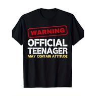 Retro 13th Birthday Official Teenager Graphic T-Shirt - Cotton Oversized Drop Shoulder Tee with Warn