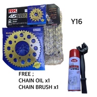 RK JAPAN 415KLO O-RING CHAIN + SPROCKET SET Y16 415KLO-132 RK ORING GOLD