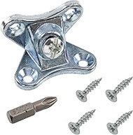 AERZETIX - Set of 12 Metal Angle Connectors 35 x 22 mm Colour Silver + 50 Screws Diameter 3.5 x 16 m
