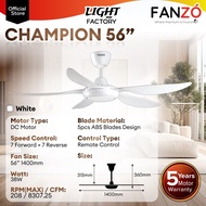 🔥UPGRADED F5DC🔥DEKA F5DC PRO 56" Baby Fan 46" 5 Blade DC Motor 20 Speeds Remote Control Ceiling Fan 