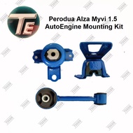 *Free One T-Shirt* [TE Platinum] Perodua Alza Myvi Lagi Best 1.5 Auto Engine Mounting Kit Set (Blue)