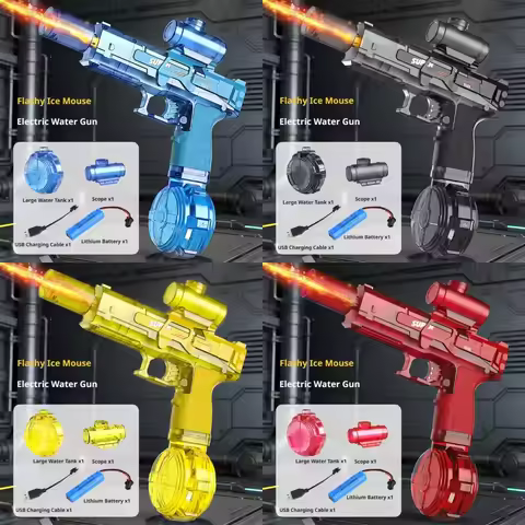 LED Ice Mouse Simulation Fire Fighting Children's Electric Water Gun, Large Capacity Automatic Conti