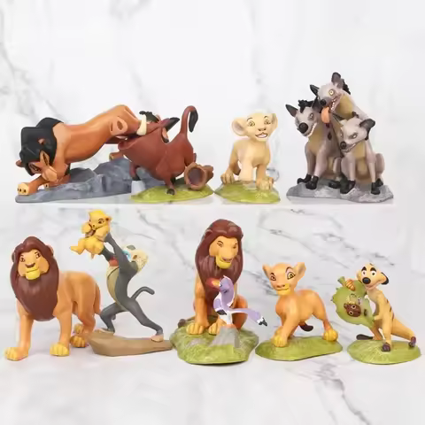 9pcs Cartoon The Lion King Guard PVC Action Figures Bunga Beshte Fuli Ono The Lion Nala Timon Pumbaa