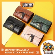 iHOME 2042 Tri-Fold Multi-Card Slot Luxury Niche Design Crocodile Pattern Popular Wallet Women Purse