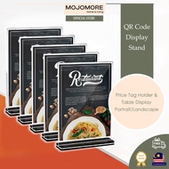 2025 Acrylic Menu Stand Restaurant Promotion Poster Display T-shape Table Menu Holder A6 A5 A4 QR Co