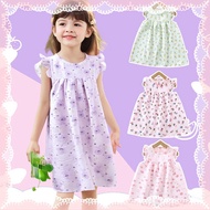 Princess Style Cool Dress 1-4 Year Old Baby Sleeveless Dress Kids Pleated Dress Printed A-line Dress