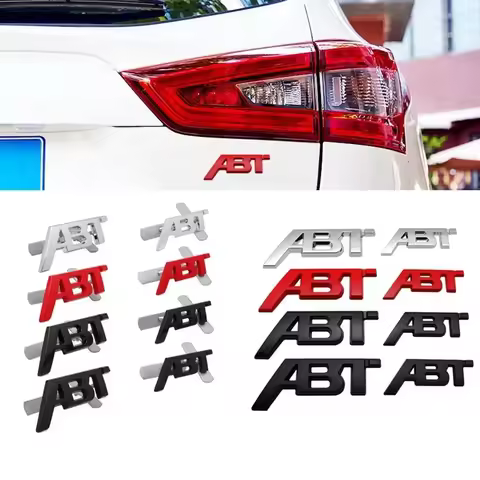 3D Metal ABT Logo Emblem Car Front Grill Rear Trunk Badge Decal For VW Golf 5 Audi RS3 S3 S5 Q5 Q8 A