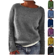 Hot Women s Sweater Long Sleeve Boat Neck Basic Knitted Sweater Pullover Pullover Sweater
