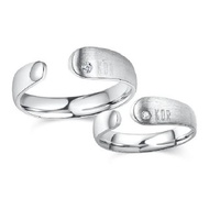 情人對戒 鑽石白鋼戒 刻愛