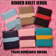 PLAIN ORANGE PEEL BINDER COMBINATION OF COLOR LINES, A5 & B5