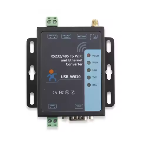 USR-W610 1-port RS485/RS232 To WiFi Converters Modbus With 1 RJ45 Ethernet Port RTU To Modbus TCP