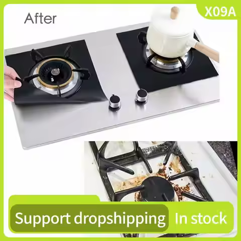 X09A 12X Reusable Non-Stick Black Gas Range Stove Top Burner Covers Protector Liner