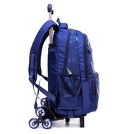 Trolley School Bag 2 or 6 Wheels Primary Secondary School Beg Sekolah Roda Bag Kids Trolley Bag Backpack Wheeled Waterproof Present Gift Detachable Luggage with Roller R9123