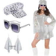 [Kesoto] 70S Disco Hat Set Disco Costume Set for Fancy Dress Birthday