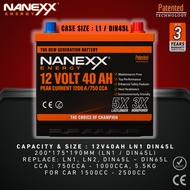 12V 40AH DIN45L - LN1 (MIN 750CCA) NANEXX HIGH PERFORMANCE BATTERY