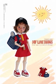 Bộ Đồ Búp Bê BJD Six-Point Milk Bag Body Stick Figure Girl Blue Bean QBaby Cotton Doll Clothes Anime