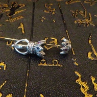 Retro Light Luxury Vajra Tibetan Ethnic Lotus Pendant Empty Holder Silver Inlaid Dzi Pendant Barrel 
