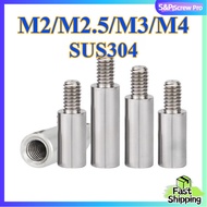 Male To Female Round Standoff 304 Stainless Steel M2 M2.5 M3 M4 PCB Spacer Support Pillar Screw Skru