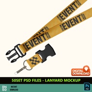 50Set PSD Files - Lanyard Mockup Template | Self Edit Photoshop Lanyard Digital Mockup Template (SW1