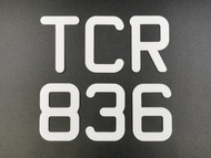 White Crystal car number plate LK2(2mm) WHITE / Krystal Putih nomber kereta LK2(2mm) putih