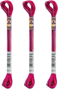 DMC Color Variations 6 Strand Embroidery Floss - 8.7 Yard - Azalea 417F-4211 - Bundle of 3 Skeins